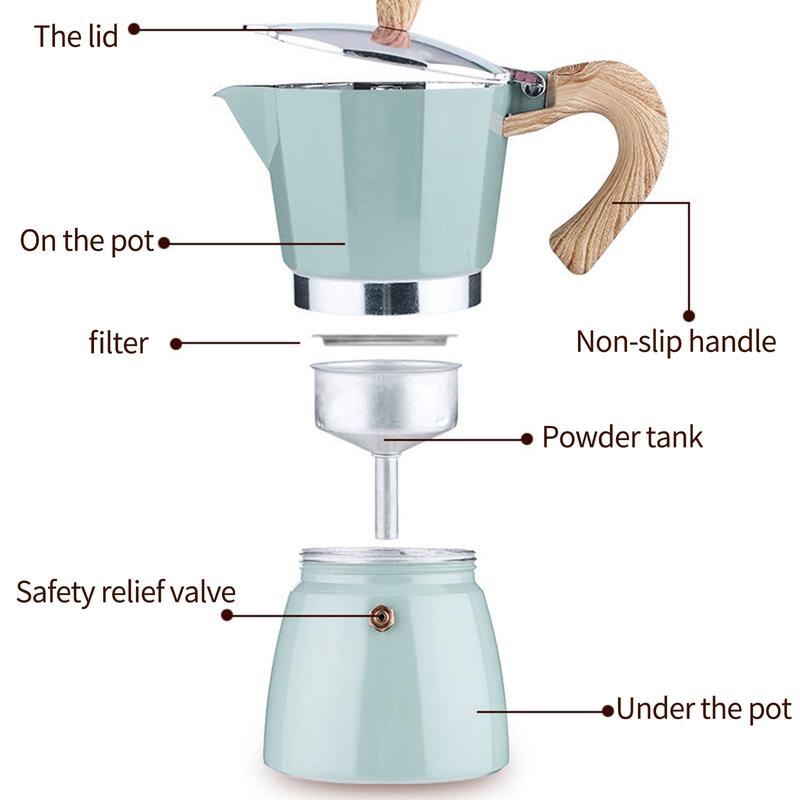 Aluminum Italian Coffee Maker Mocha Espresso Percolator Pan Top Pot 15