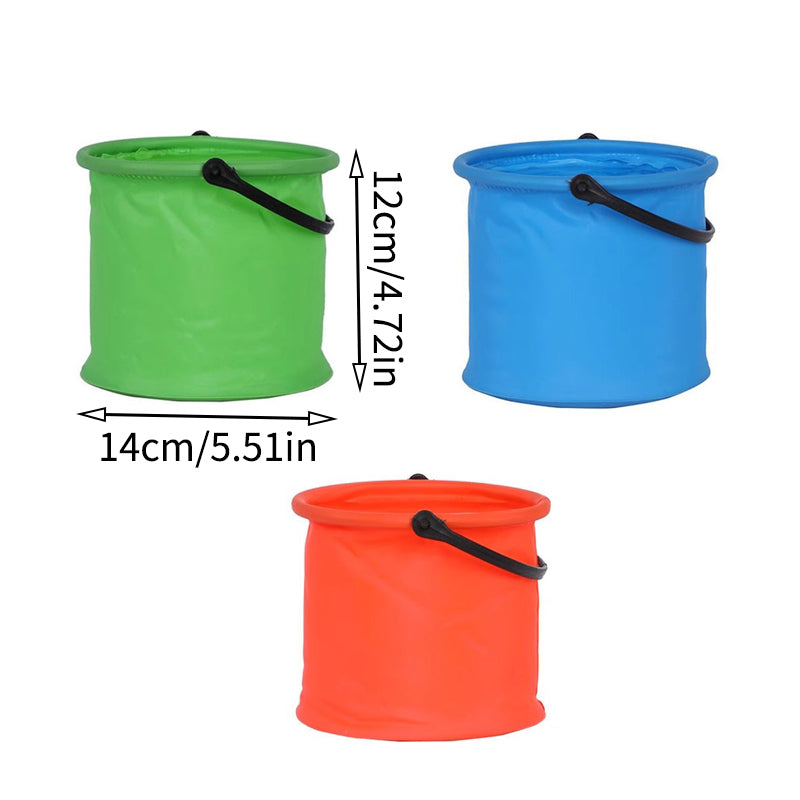 3Piece Mini PVC Folding Buckets, Portable Collapsible Water Pails For Kids
