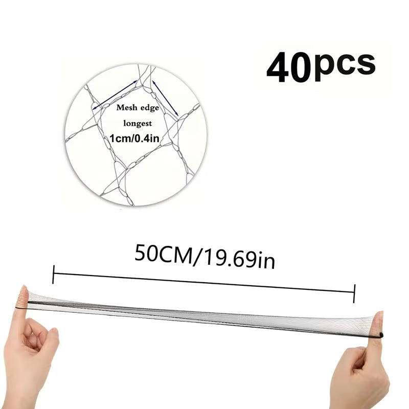 Elastic Invisible Hair Nets, Stretch Bun Hair Cover For Woman - 40 Piece 20-Inch