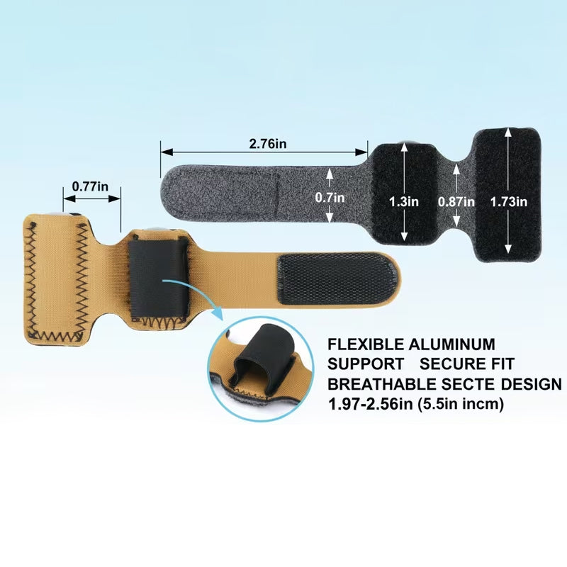 Hammer Toe Corrector with Aluminum Support, Detachable Velcro Toe Protection Splint Set