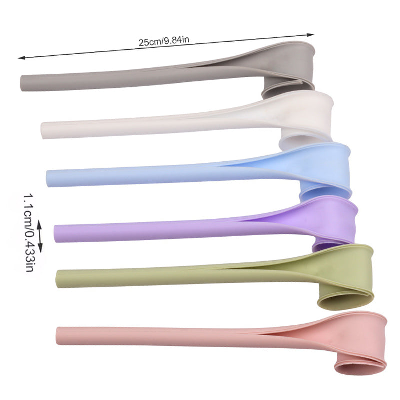 6-Piece Reusable Silicone Straws With Snap Open Design