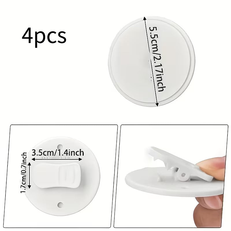 4Piece Shower Curtain Windproof Clips, Adhesive Splash-Proof Curtain Weight Holders