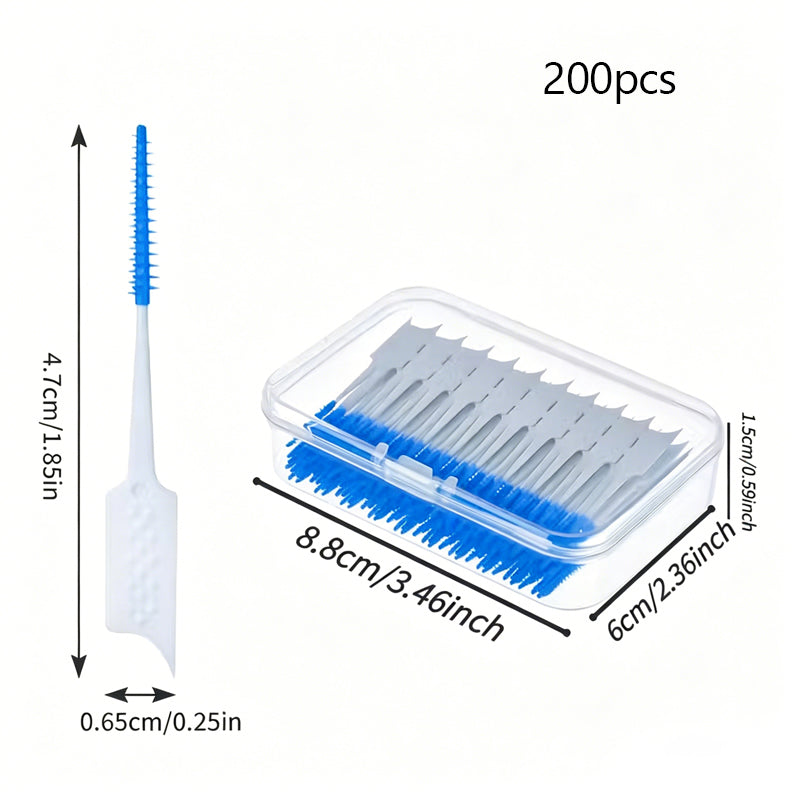 Mint Flavored Interdental Brushes, Soft Gel Dental Floss Picks For Plaque Removal
