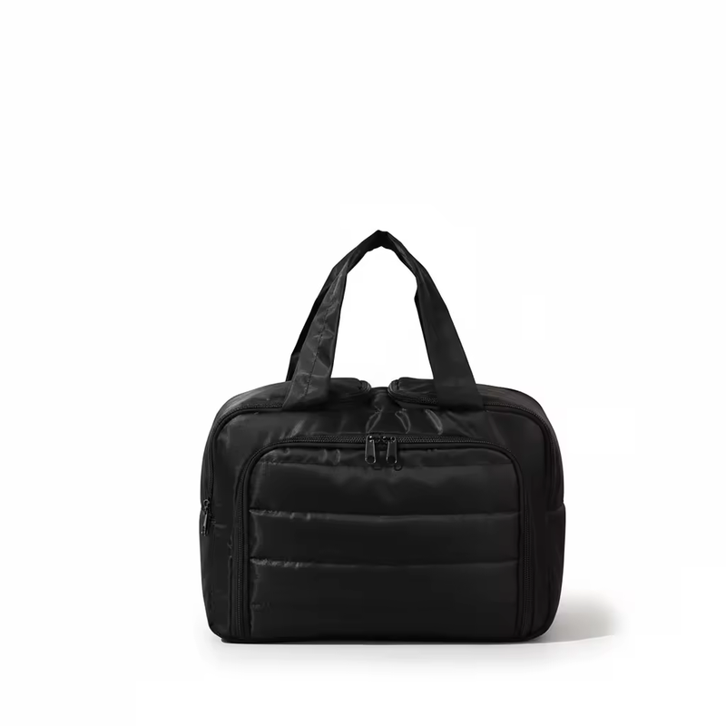 Fashionable Simple Woman Open Nylon Multi-layer Antibacterial Makeup Bag 2025 New Model Portable Lightweight Large-Capacity