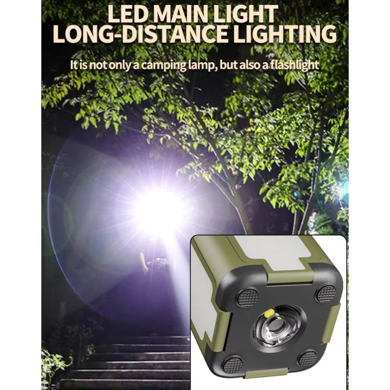 Foldable Camping Light Power Bank Rechargeable Lantern Flashlight LED Tent