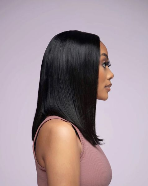 Brazilian Human Hair Double Drawn Bone Straight Full Frontal Bob - 14inch