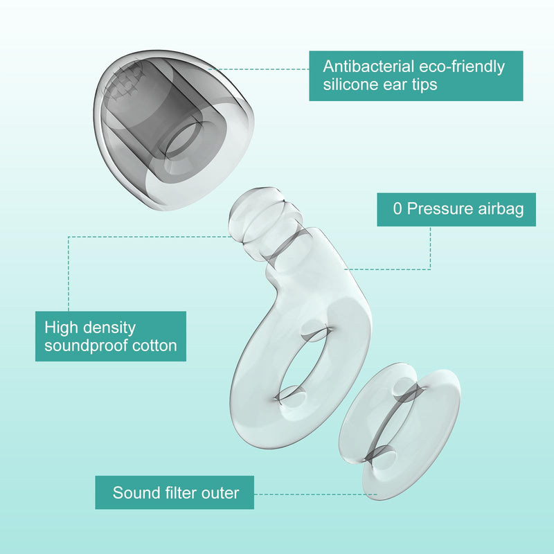 28dB High Fidelity Noise Cancelling Earplugs, Reusable Silicone Ear Plugs for Sleep & Work