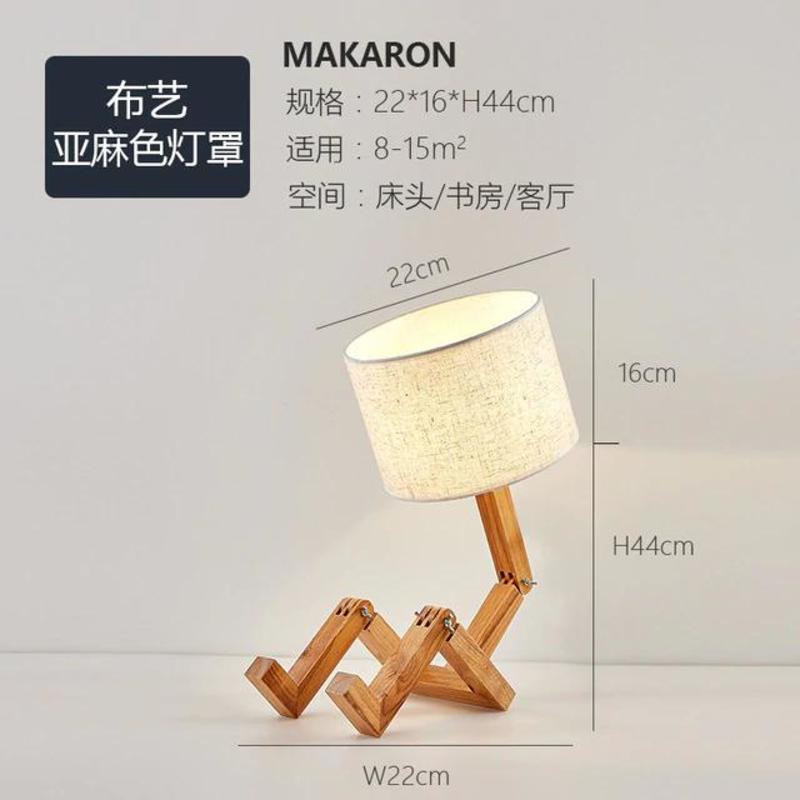 New Wooden Shape Robot Folding Table Lamp