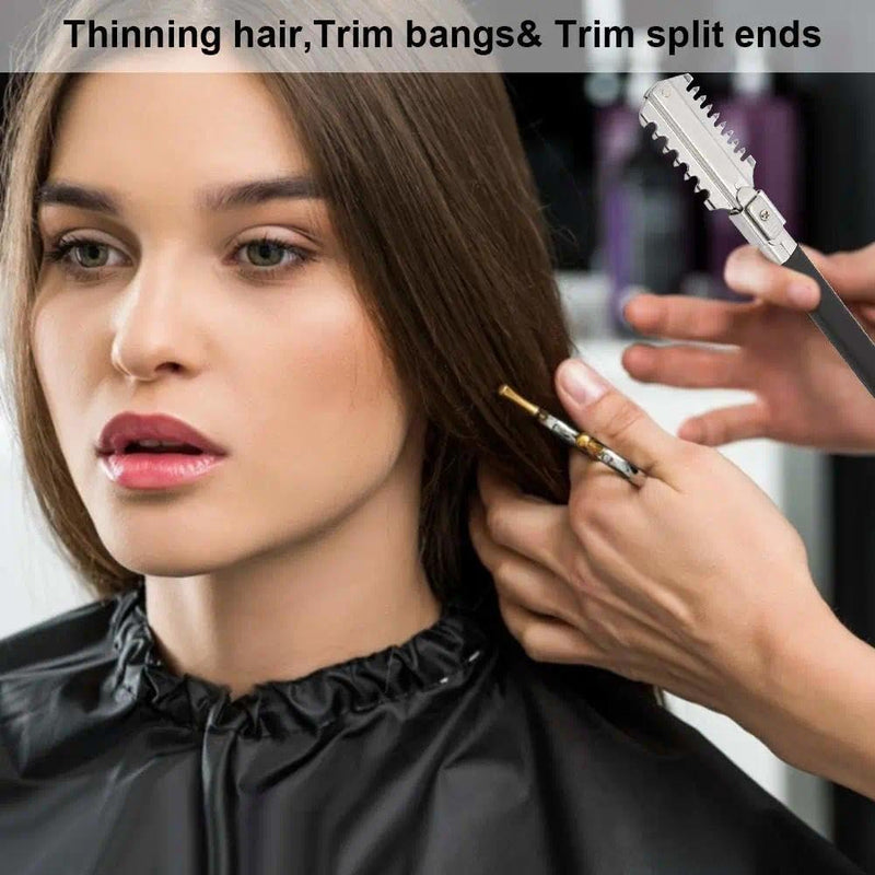 Double-Sided Hair Thinner Trimmer Razor Comb with 10 Replacement Blades