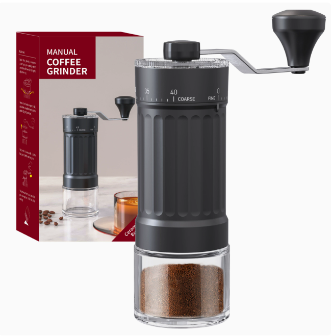 Manual Coffee Grinder External Scale 40 Gear Adjustment Ceramic Grinding Core