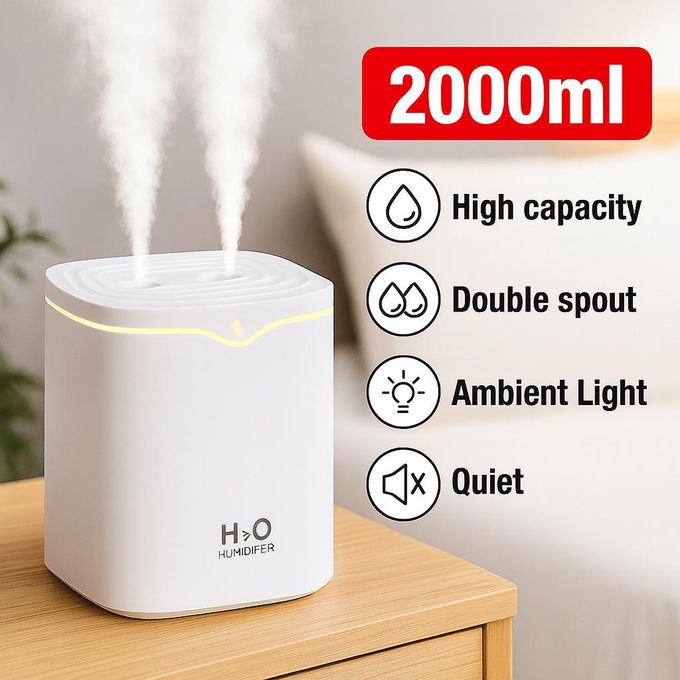 Cool Mist Humidifier Dual Spray Nozzles For Home,Office- 2L