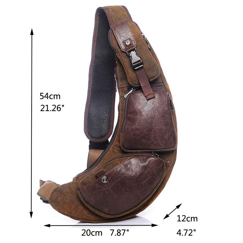 Genuine Leather Sling Bag for Men, Crossbody