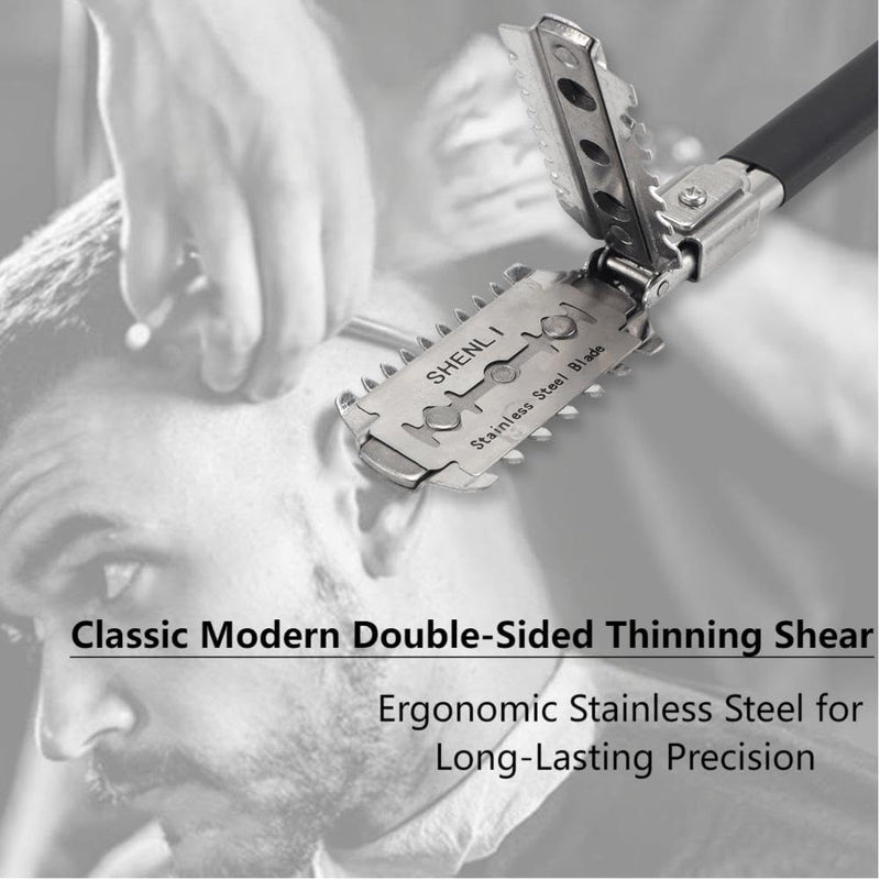 Double-Sided Hair Thinner Trimmer Razor Comb with 10 Replacement Blades