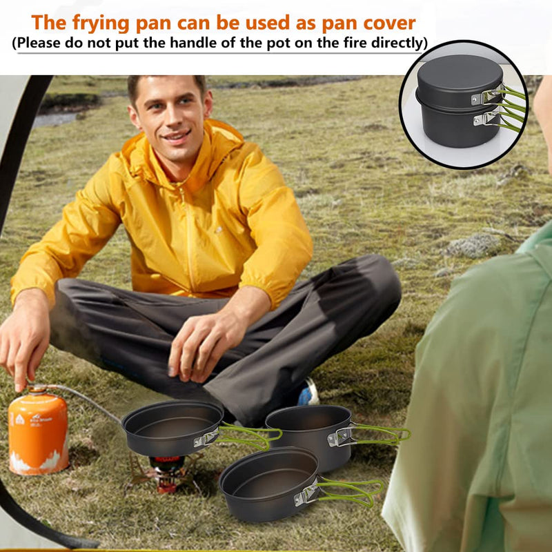 Portable Camping Cookware Set, Foldable Pot Pan Kettle