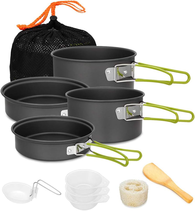 Portable Camping Cookware Set, Foldable Pot Pan Kettle