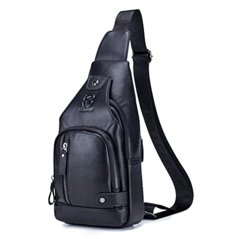 Genuine Leather Sling Bag for Men, Crossbody