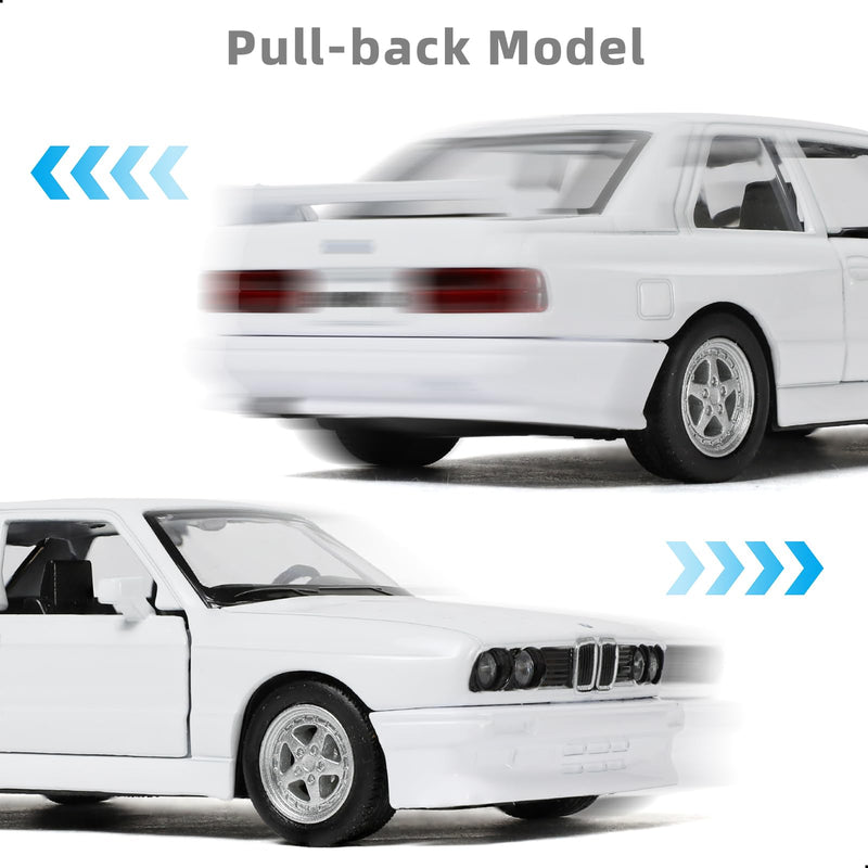 Die-Cast BMW M3/M4 Model Car, 1:32 Scale Pull-Back Toy with Openable Doors