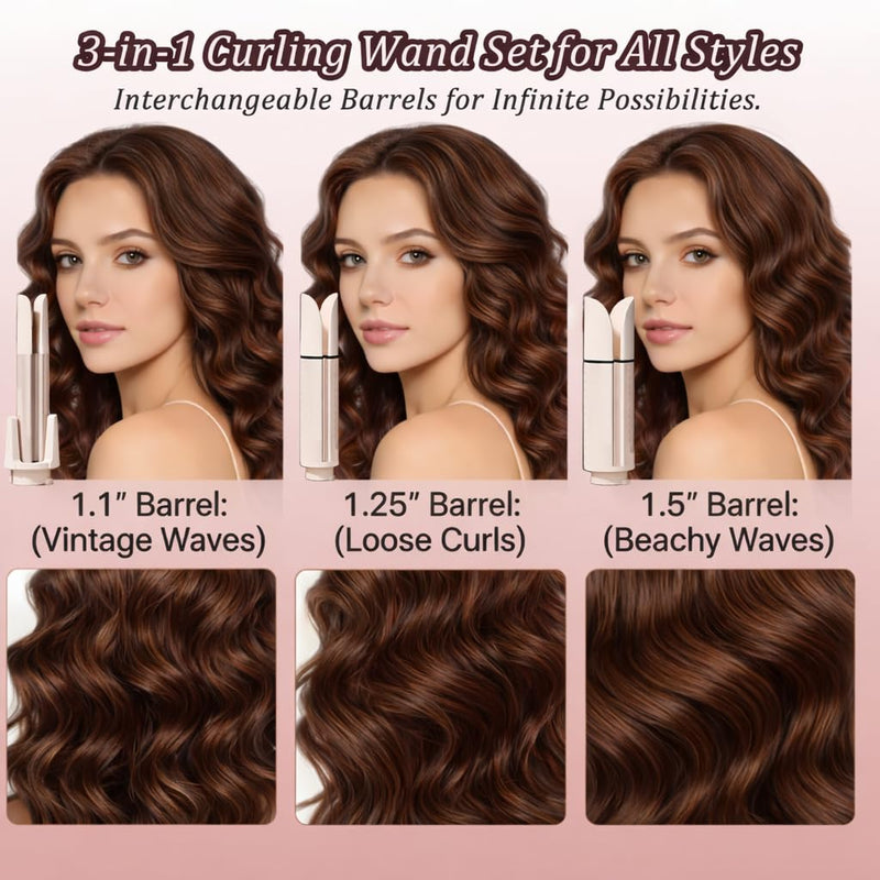 Automatic Hair Curler, Tourmaline Ceramic Ionic Curling Iron with Adjustable Temp