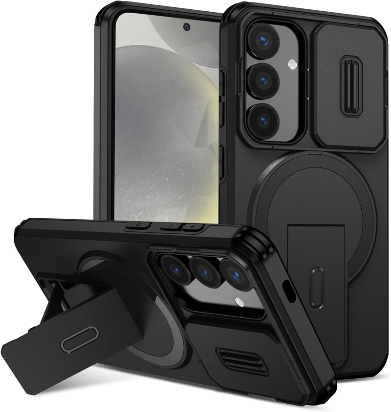 Slide Lens Magnetic Holder Phone Case Compatible With Samsung Galaxy S24FE