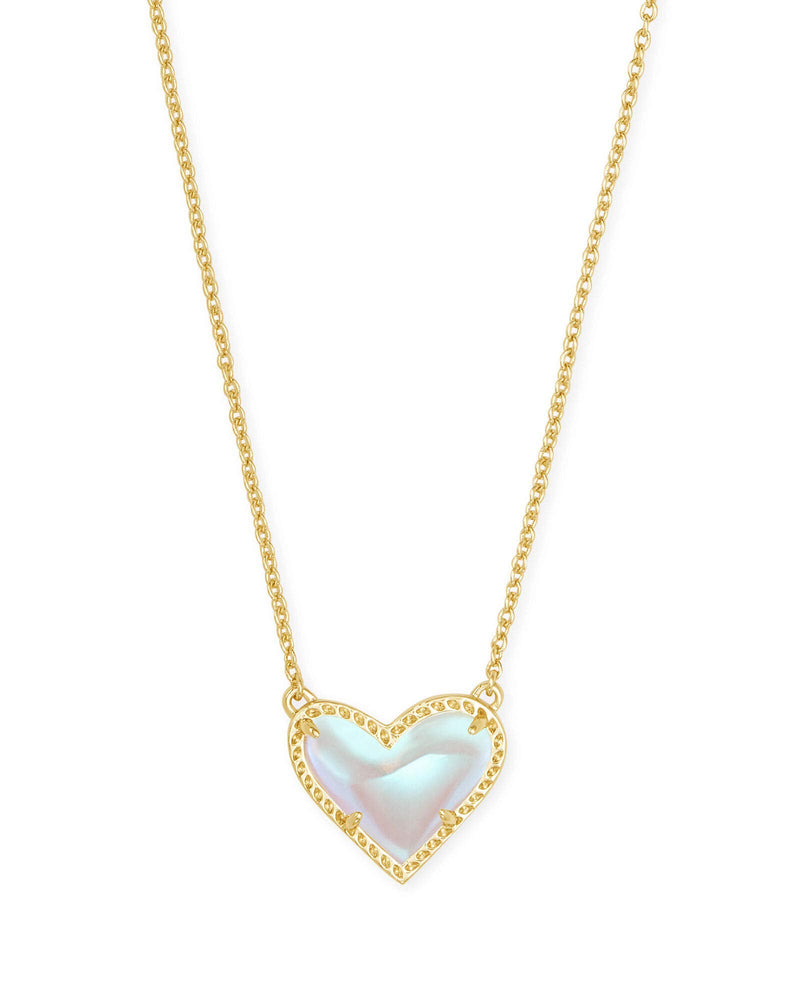 Dainty Druzy Heart Pendant Necklace for Women, 14K Gold Plated Dainty Chain Necklace, Cute Heart Jewelry Gift