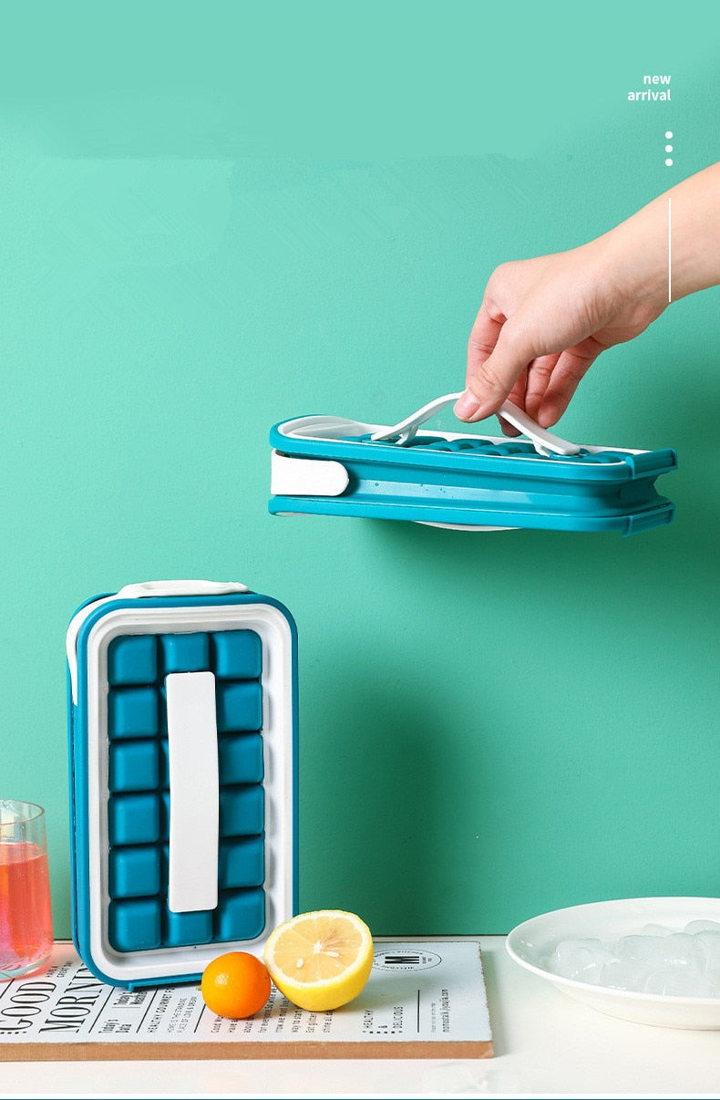 2 in 1 portable tool for making ice cubes ice pan ice cube tray foldin