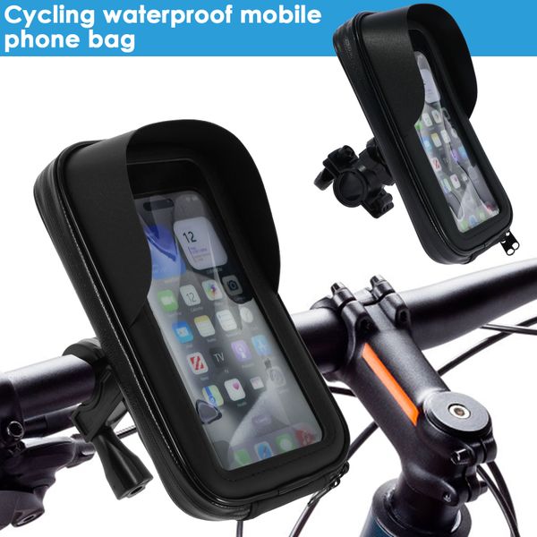 Bike Phone Holder Bag Waterproof Motorcycle Handlebar Bag Mount