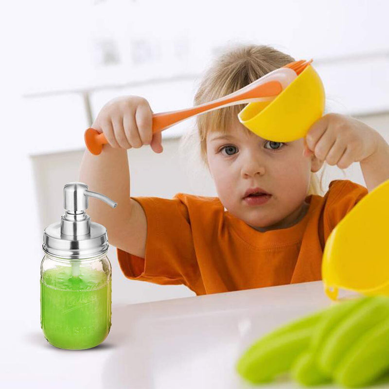 Glass Jar Soap Dispenser with Pump Classic Decor for Country House Kit