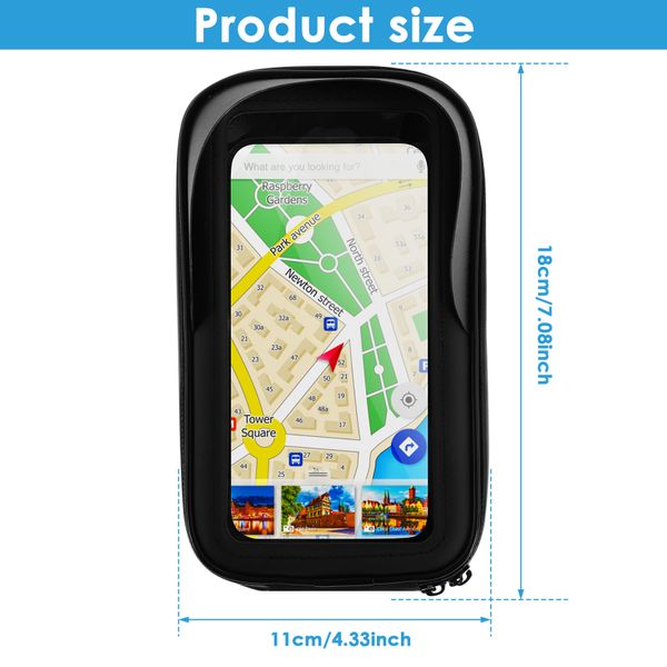 Bike Phone Holder Bag Waterproof Motorcycle Handlebar Bag Mount