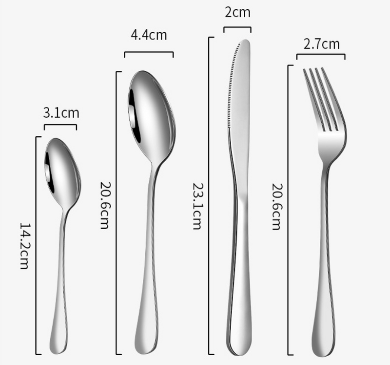 24pcs Stainless Steel Flatware Cutlery Set for Home Kitchen Restaurant Hote