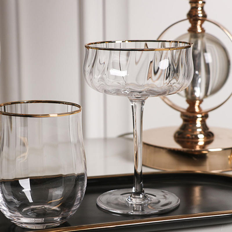 260ml Glass cup for Home Cocktails (Gold)