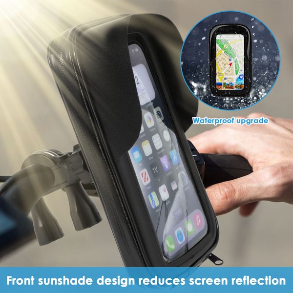 Bike Phone Holder Bag Waterproof Motorcycle Handlebar Bag Mount