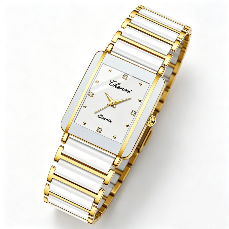 Chenxi Women’s Wristwatch – Slim Square Ceramic Luxury Design