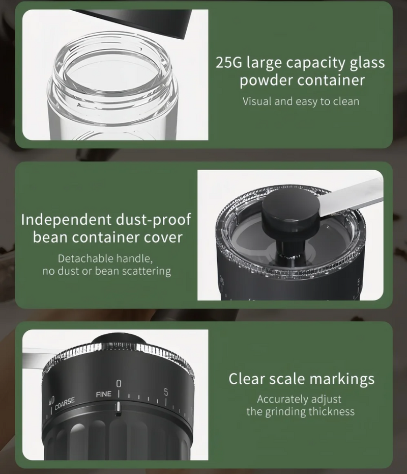 Manual Coffee Grinder External Scale 40 Gear Adjustment Ceramic Grinding Core