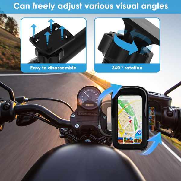 Bike Phone Holder Bag Waterproof Motorcycle Handlebar Bag Mount