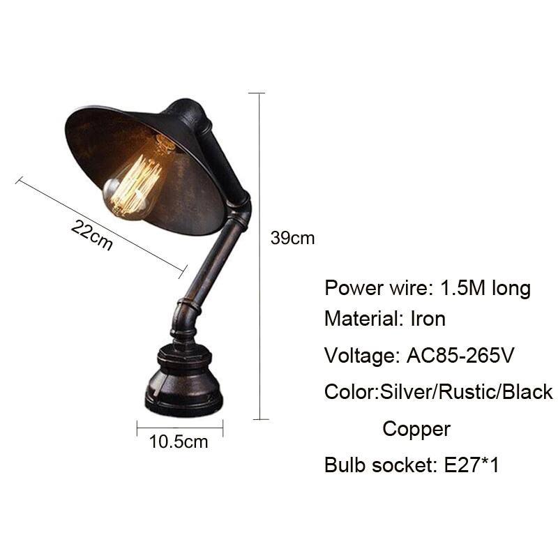 Steam Industrial Steam Study Light 110V 220V Switching E27 Table