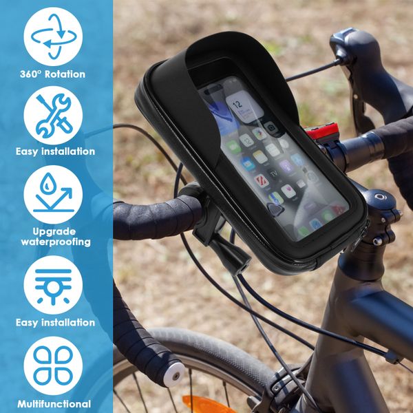 Bike Phone Holder Bag Waterproof Motorcycle Handlebar Bag Mount