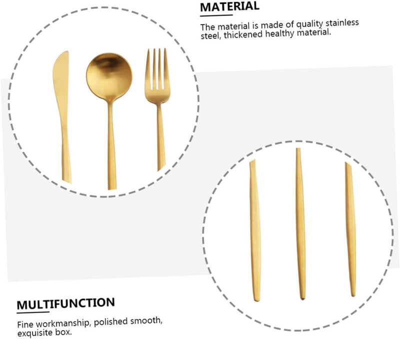 24pcs Stainless Steel Flatware Cutlery Set for Home Kitchen Restaurant Hote
