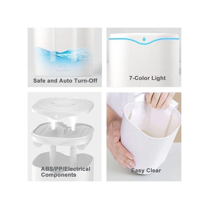 Cool Mist Humidifier Dual Spray Nozzles For Home,Office- 2L
