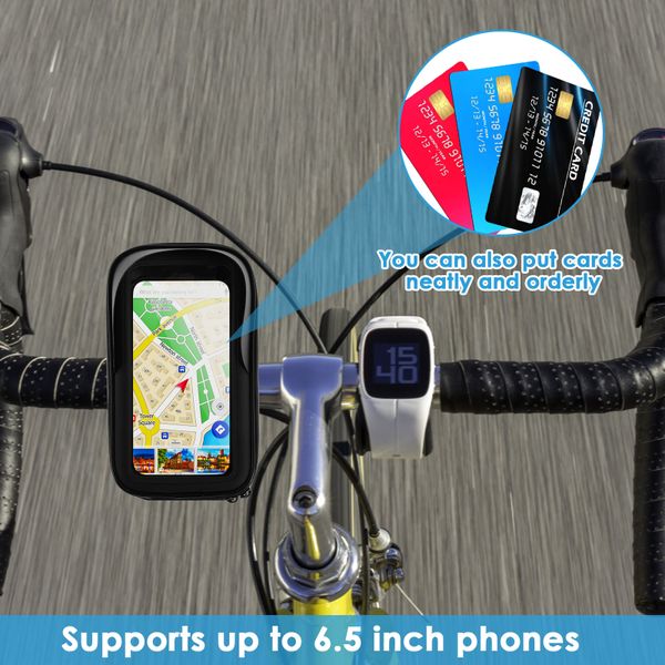 Bike Phone Holder Bag Waterproof Motorcycle Handlebar Bag Mount
