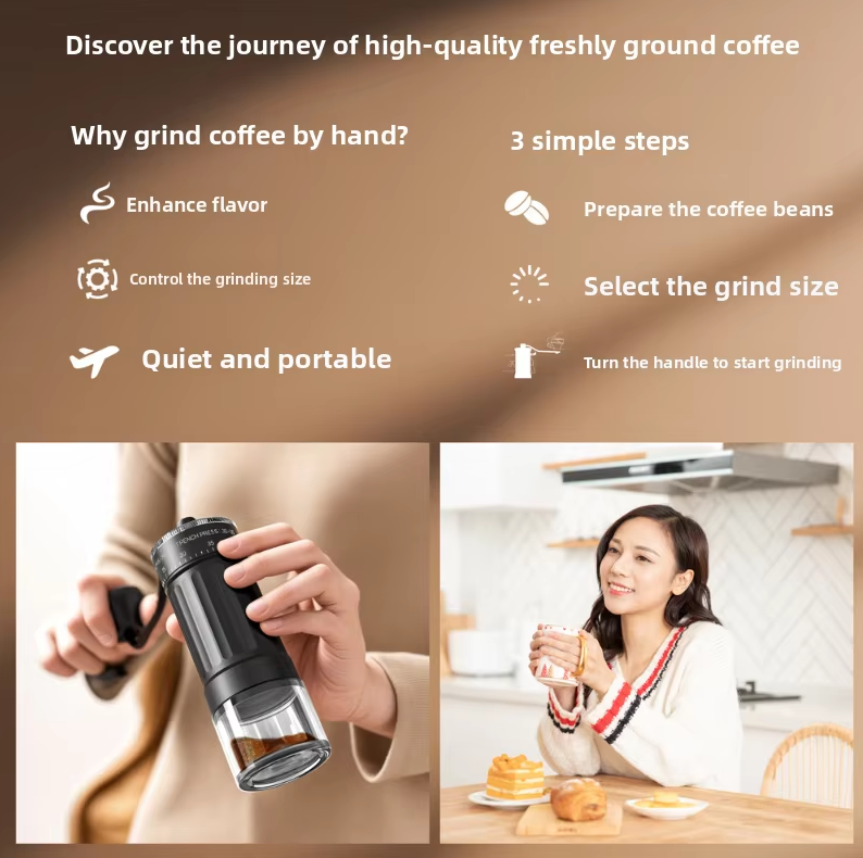 Manual Coffee Grinder External Scale 40 Gear Adjustment Ceramic Grinding Core