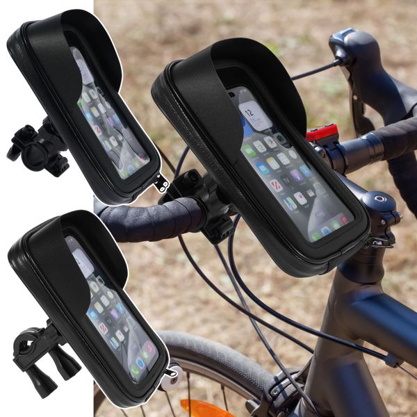 Bike Phone Holder Bag Waterproof Motorcycle Handlebar Bag Mount