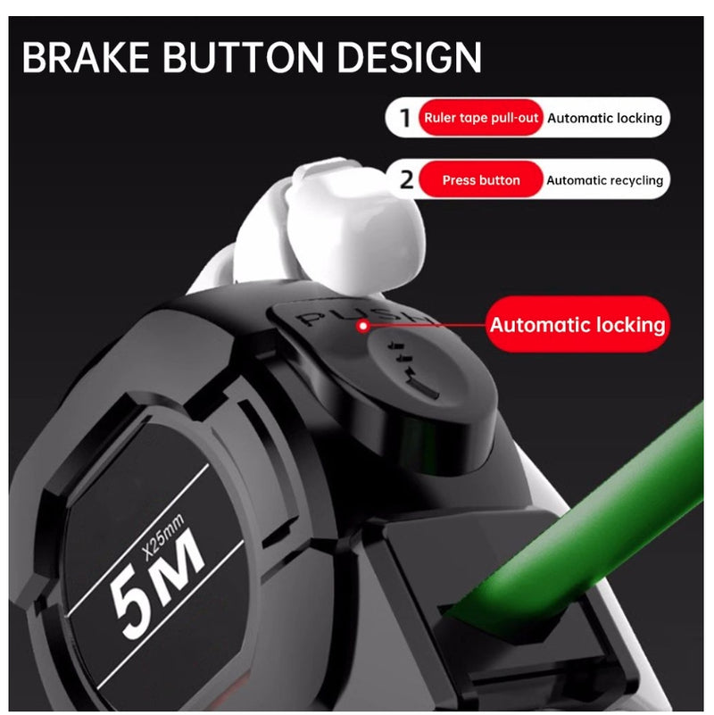 IPSTYLE Metric Measuring Tape Self Locking Fluorescent Steel Tape Measure