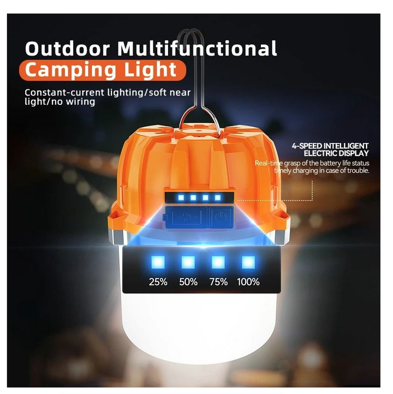 LED Camping Light Outdoor Camping BBQ Tents Hanging Lantern PowerBank