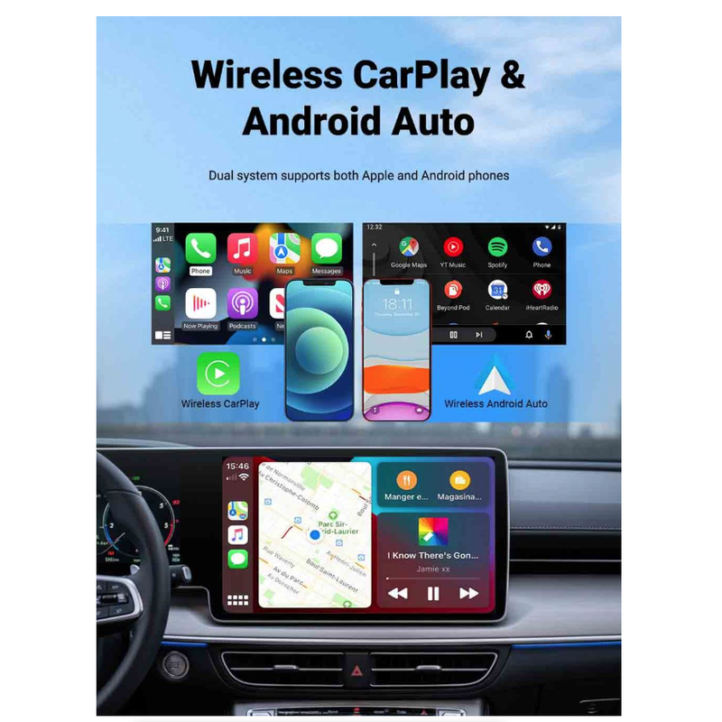 IPSTYLE 2-in-1 Wireless CarPlay &amp; Android Auto Adapter (Mini Smart Dongle)