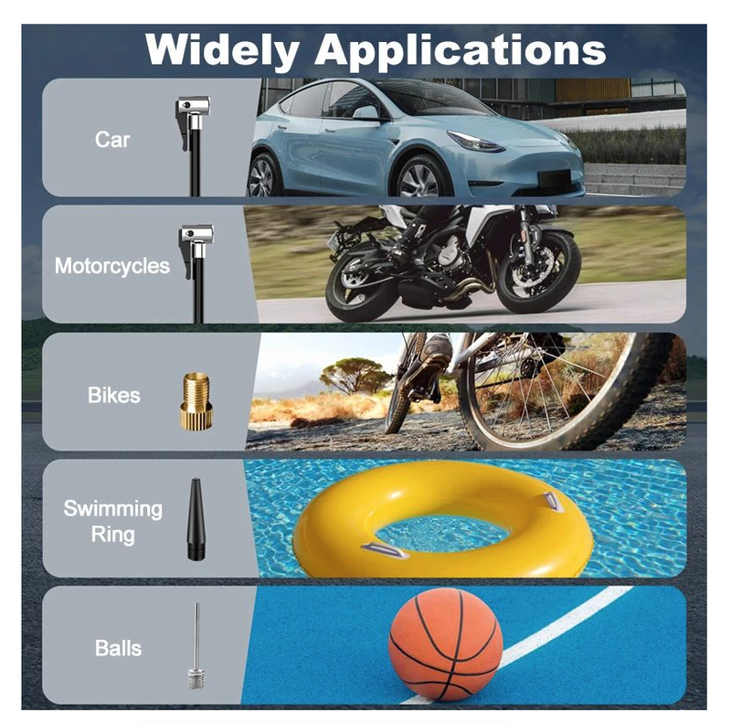 Car Air Pump Electric Tire Inflation For Car, Bicycle &  Motorcycle