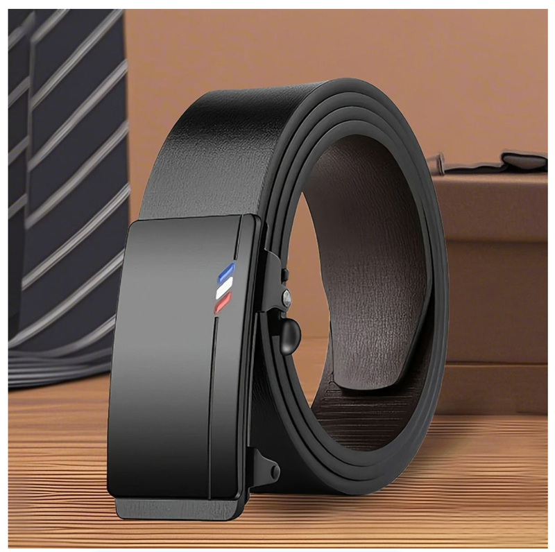 Men's Belt Luxury Belt, Black Men's Automatic Buckle Jeans Suit Belt 120cm