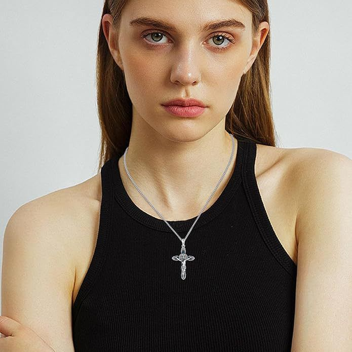 Jesus Saint Benedict Necklace Cross Necklace Pendant Vintage Jewelry