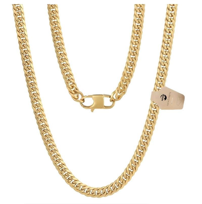 Men Curb Cuban Link Chain Necklaces 316L Stainless Steel Bracelet Hip Hop