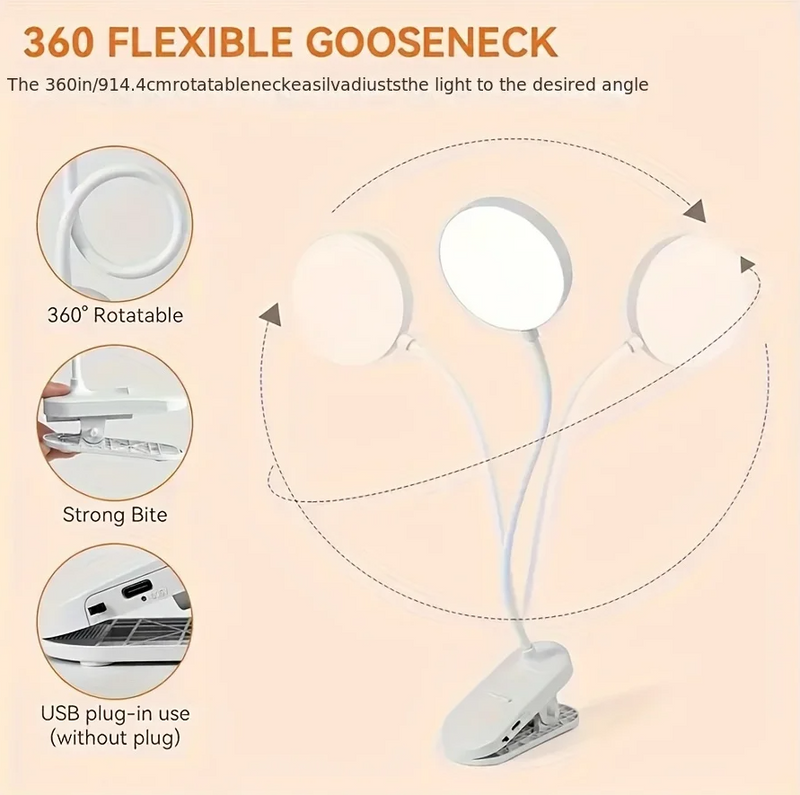 Table Lamp Rechargeable Read Lamp 3 Modes Dimming Eye Protection Light