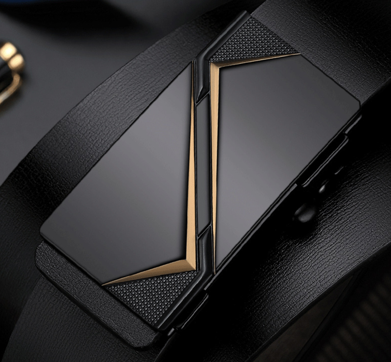 Men's Belt Luxurious PU Belts Men's Casual Fashion Toothless Automatic Simple Buckle Belts